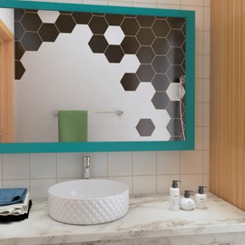 Stickyart Teal Green Wallpaper Border Peel and Stick Wall Border Trim Self Adhesive Green Contact Paper Removable Wallpaper Borders for Bedroom Bathroom Mirror Frame Bulletin Border Sticker 3"x197"