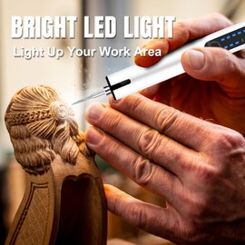 Breeze Touch USB Rechargeable Engraving Pen Engraver, Mini Cordless Rotary Tool with 40 Drill Bits, Saw & Polish Set, Portable DIY Hand Drill for Jewelry Making, Metal Wood Stone Plastic Glass, White