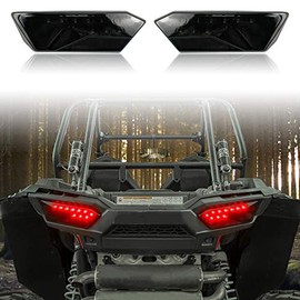 LED Taillights Assembly for RZR 1000, SAUTVS Smoked Black Rear Brake Stop Lights Tail Lamps Fit for Polaris RZR 900 1000 S XP 4 2014-2019 Accessories (2pcs, #2412341/#2412342)