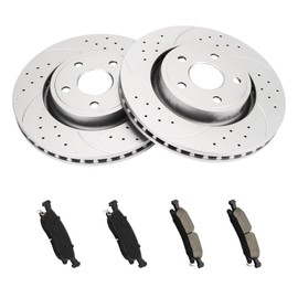 KAC - 350mm Front Brake Kit for 2011-2018 Grand Cherokee 3.0/3.6/5.7/6.2L, 2015-2020 Durango 3.6/5.7L, 2011-2013 Durango 3.6/5.7L Disc Brake Rotors Ceramic Brakes Pads,6pcs,53064 D1455