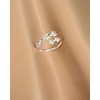 Desnuage Silver Flower Rings Stackable and Adjustable Thin Wrap Rings