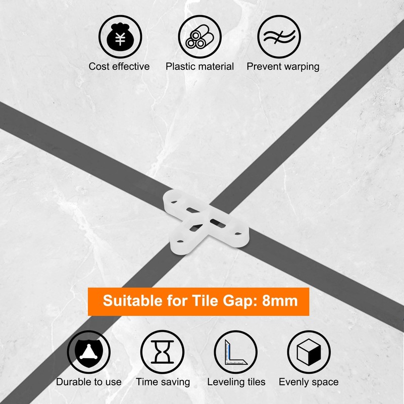 sourcing map 300Pcs Wall Floor Tile Plastic T-Shape Spacers Tiling