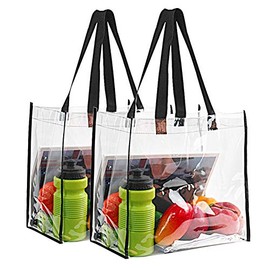Clearworld 2-Pack Bolsa Transparente Aprobada para Estadio, Perfecta para Trabajo, Escuela, Deportes y Conciertos. 12 x 30.5 cm x 6 cm