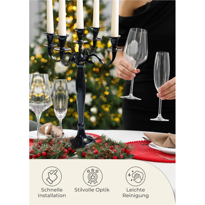 Gräfenstayn® Candlestick 1-, 3- or 5-Arm Candlestick - Various Sizes