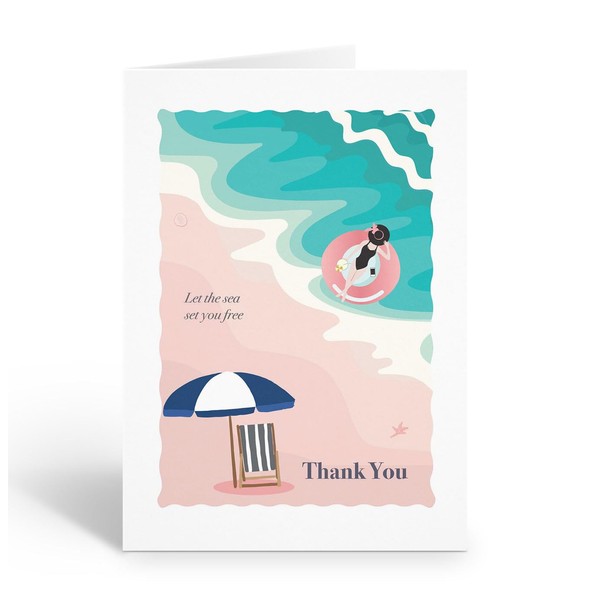 Stonehouse Collection Beach Thank You Note Cards, Coastal Card, Let