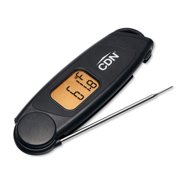 CDN ProAccurate Digital Themometer - Folding Thermocouple Thermometer - Instant Read - Stainless Steel Tip - Black (TCTW572)