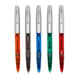 5 PCS Jinhao 51A Plastic Fountain Pen Set, Transparent, Diversity Color(Blue, Green, Grey, Orange, Red)