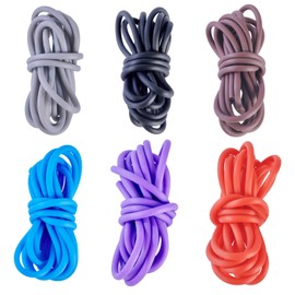 Cordones de peluquero de punto de 13.13 yardas, tubo hueco de goma de 4 mm, cordón de joyería colorido para pulsera de alambre de memoria, fabricación de joyas, manualidades