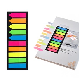 WALWAL Fluorescent Sticky Notes Page Flags Self-Stick Tabs, Book Index Tabs for Office School Bookmark Index Annotation(5 Rectangle and 5 Arrows, 5 Color, 200 Pcs)