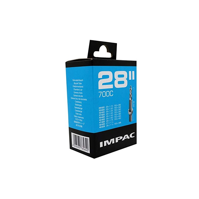 Impac Unisex's SV28 Inner Tube, Black, 700 x 47c-40mm Valve