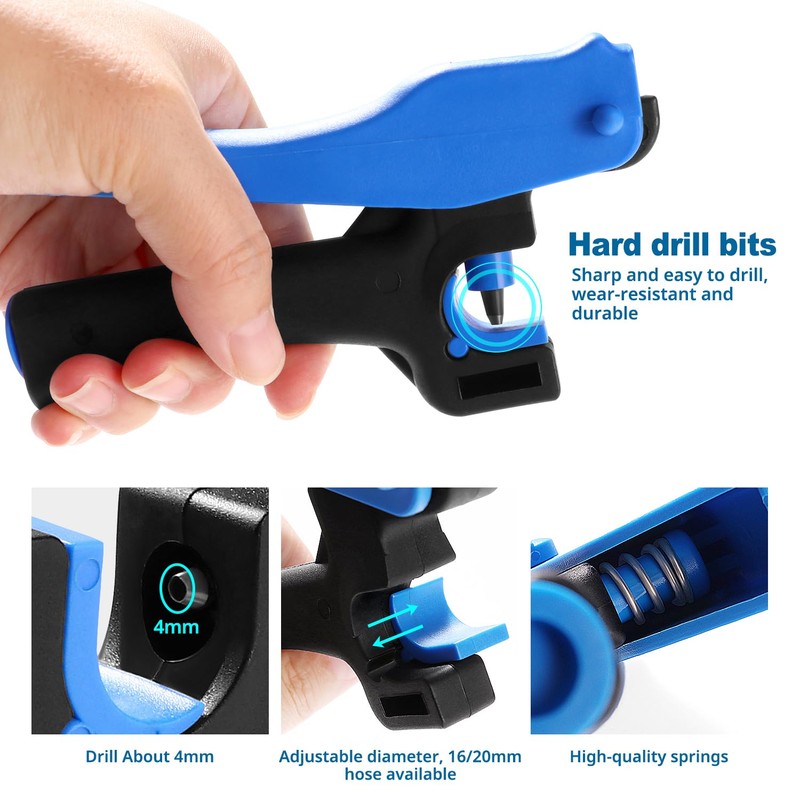 VooGenzek 4mm Drip Irrigation Punch, Hole Punch for 16/20mm PE