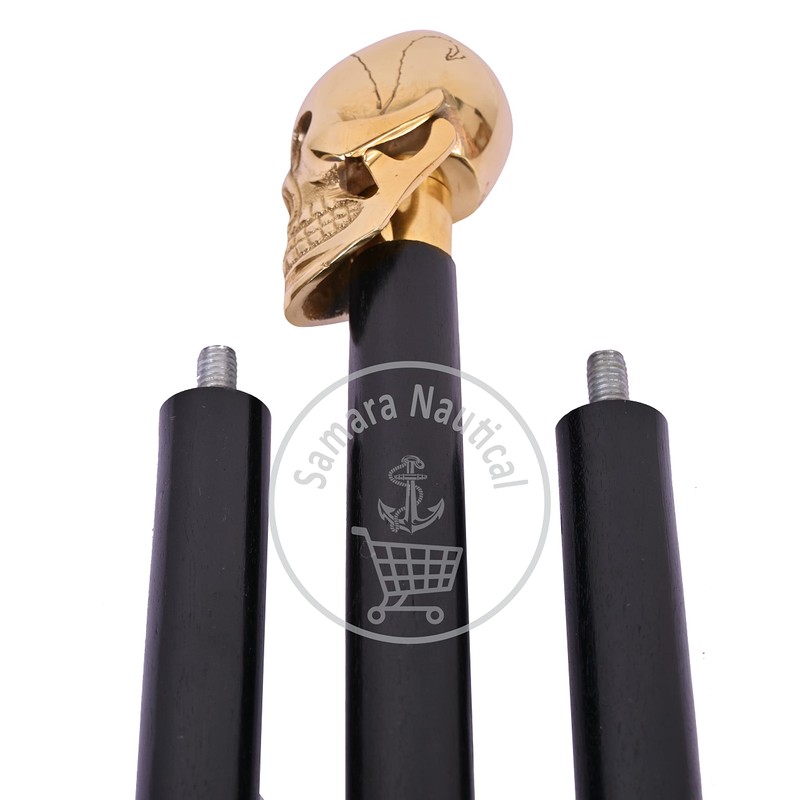 Safa Black Wooden Skull Stick Vintage Gift for Men