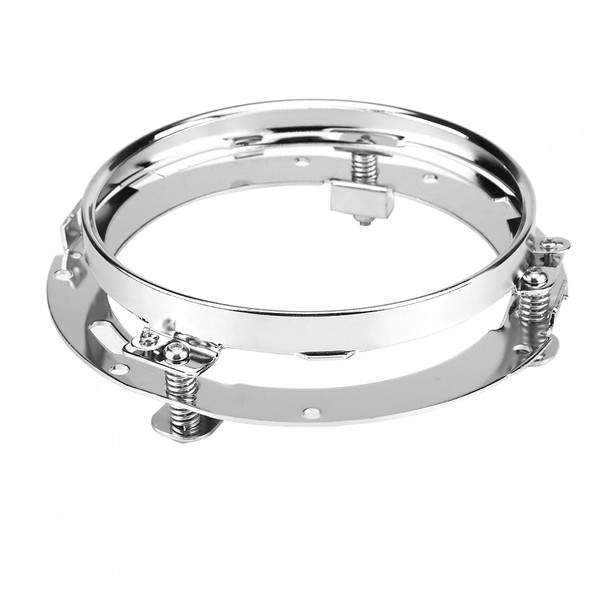 Silver 7 Inch Round Headlight Ring Mounting Bracket Compatible with