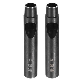 HARFINGTON 2pcs Leather Round Hole Punch, 12mm Hollow Hole Puncher Carbon Steel Circle Hole Punching Cutting Tool for Belt/Leather Craft DIY