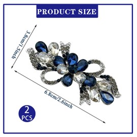 2Pcs Blue Vintage Flower Hairpins, Elegant Jewelry Design, Perfect for Weddings, Parties, and Daily Wear, Floral Hair Accessories for Women
