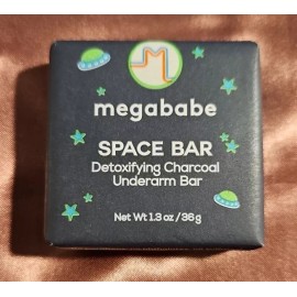 Megababe SPACE BAR Detoxifying Charcoal Underarm Bar NEW Travel Size 1.3 oz
