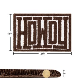 RoomTalks RoomTalks Washable Howdy Rug Indoor Doormat, Cowboy Country Brown Southwestern Bathroom Rugs Non Slip Bath Mat, Wild West Rodeo Texas Throw Rugs 2x3 Small Area Rug for for Bedroom Bathroom Kitchen