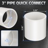 Boltigen 2Pcs White 3 inch PVC Coupling, Socket x Socket,