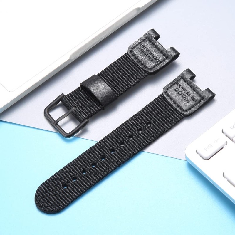 MCXGL Cloth/Leather Strap Replacement for Casio SGW-100 GW-3000B GW-3500B PAS-400B