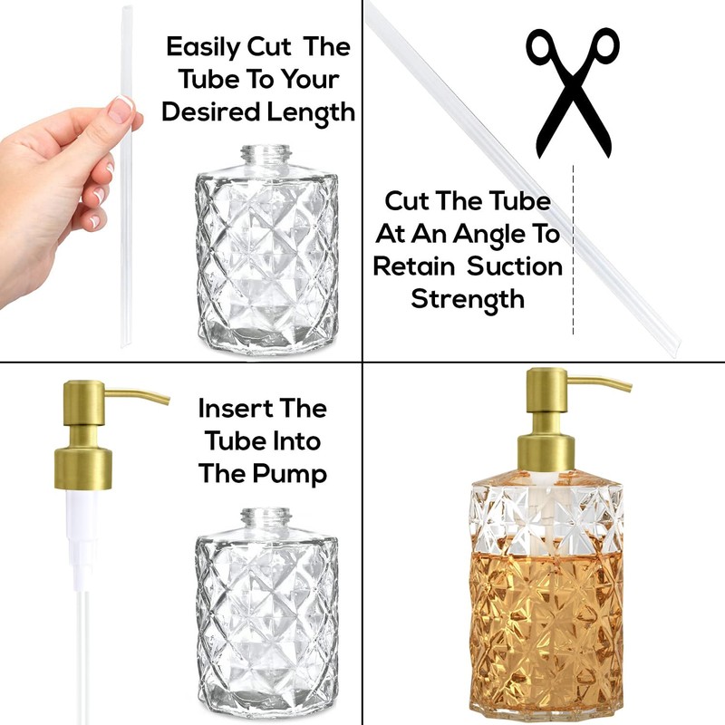 AUNRGO Gold Soap Dispenser Pump Replacement - Brushed Finish 304