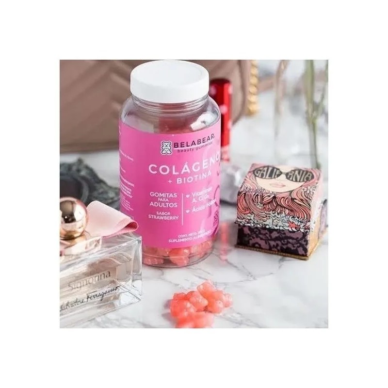 Belabear Colágeno + Biotina 100gomitas Fresa Solanum Sfn