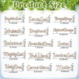 Threehoney 25 Pcs Names of Christ Ornaments Christmas Tree Decoration Wooden Names of Jesus Christian Ornament with Hemp Rope for Xmas Party Favor Decor