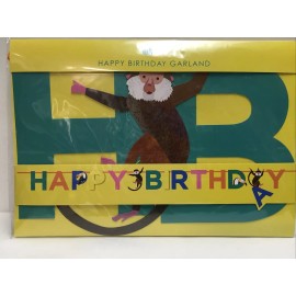 TALKING TABLES MONKEY AROUND HAPPY  BIRTHDAY GARLAND (TALKING TABLES ) 11.5 FT NIP 4 PENNANTE