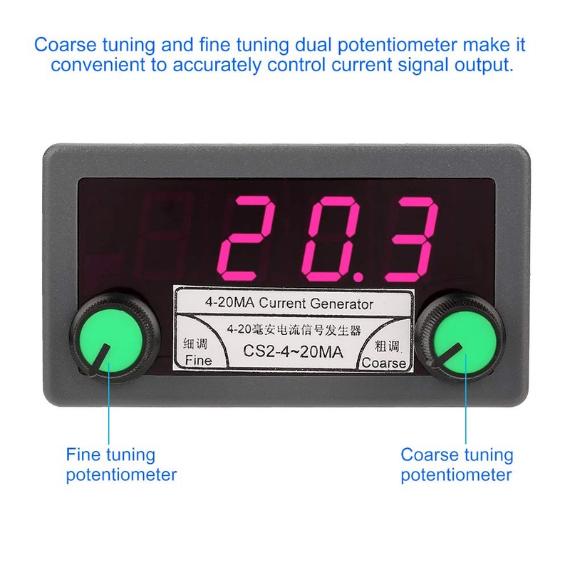 4-20mA Digital Current Analog Signal Generator Coarse/Fine Tuning Constant Current