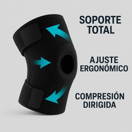 LizzVicc, Rodillera De Compresión Ajustable | Soporte Para Dolor de Rodilla, Meniscos y Ligamentos | Neopreno Transpirable | Talla Única Unisex | Uso Deportivo y Rehabilitación