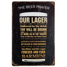 ERLOOD The Beer Prayer Tin Signs Vintage Retro Metal Bar Pub Poster Wall Plaque 12X 8
