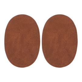 2PCS Elbow Patches Sew-On Fabric Oval PU Leather Patch, Clothing Fabric Repair Sewing Patch for Sweaters, Jackets, Trousers and Hats(Coffee, 5.43×3.54 Inches)