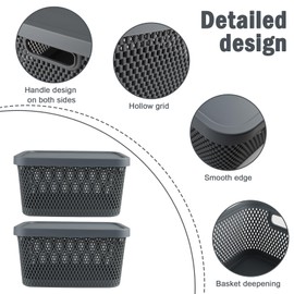 Yomjarl 2 Pack Of Potato and Onion Storage Bin,Stackable Plastic Pantry Bins with Lids, Multifunctional Organizers for Kitchen, and More Vegetable Storage Pantry Baskets Organization