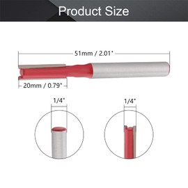 Utoolmart Straight Router Bits, 1/4-Inch Shank 1/4-Inch Cutting Dia Double Flute Carbide Router Bits, for Woodworking Milling Cutter DIY Tool, 2 Pcs