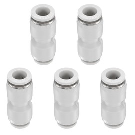 sourcing map 5pcs Push to Connect Fittings 5/16" OD x 1/4" OD Straight Pneumatic Connector Zinc Alloy Quick Connect Union Two-Way Fittings for Semi Truck Trailers Air Brake System, White