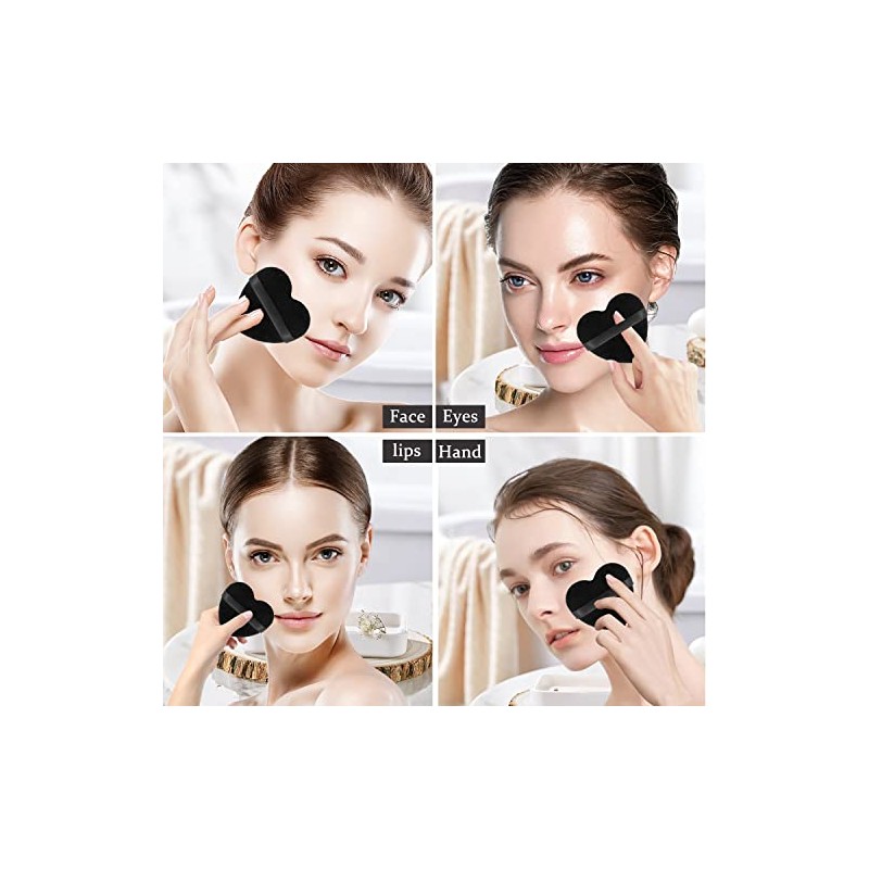 Borlas Polvo Forma Corazón Maquillaje Facial Lavables Reutilizables Suaves Felpa