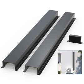 Flamorrow Metal Line Set Cover Kit, Decorative AC Line Cover Kit for Mini Split Air Conditioners and Central AC, Heat Pump Systems, 6 x 4 inch, Black