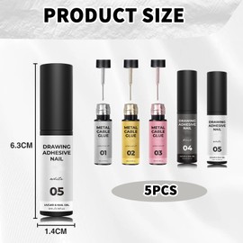 Thoquene Gel Liner Nail Art, Colour Gel for Gel Nails, Pack of 5