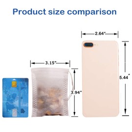 Bubcool Tea Filter Bags, Safe & Natural Material, Disposable Tea Infuser, Empty Tea Bbag With Drawstring For Loose Leaf Tea,Coffee, Spice, Herbs,set of 100（3.15 x 3.94 inch ）(White)