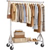HYSEYY Clothes Rack, Rolling Clothing Rack for Hanging Clothes Load