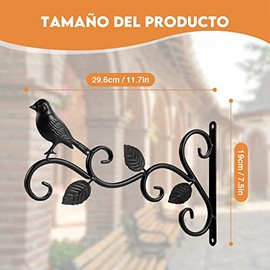 Soporte para Plantas Colgantes, 2 Ganchos de pared de Hierro de 11.8" para Cestas de Flores, Comederos, Jaulas de Pájaros, Luces de Calle, Luces de Pasillo, Portavelas para Decoración de Festivales