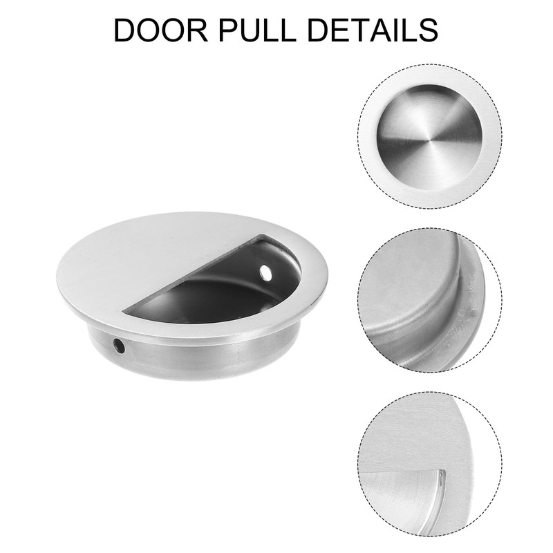 PATIKIL Recessed Door Handles 50mm/2" Dia, 2 Pack Round Hidden