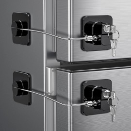 shoptrendys 2 Pack Refrigerator Door Lock with keys Child Proof for Fridge Freezer, Cabinets