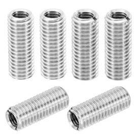 PATIKIL Thread Adapters Sleeve Reducing Nut, 6 Pcs M12x M8x30mm Male to Female Repair Insert Nut Screw Reducer Conversion Stainless Steel Fastener, Silver Tone