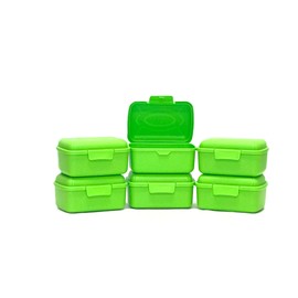 Mintra Home Utility Boxes - 400ml BRIGHT GREEN - 6 Pack - (4.75inW x 3.25inD x 2.25inH) - great utility box, storage box for crafts and other small items