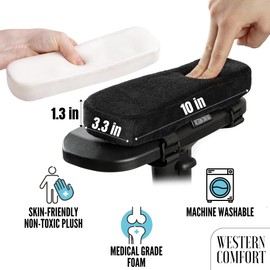 WESTERN COMFORT Thick Office Chair Armrest Pads - Desk Chair Arm Pads - Arm Rest Pad - Office Chair Armrest Cover - Gaming Chair Armrest - Set of 2