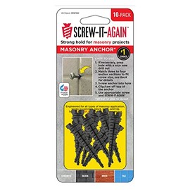 Screw It Again 1/4 in. Dia. x 2 in. L Polypropylene Hex Head Masonry Anchor 10 pk - Total Qty: 1; Each Pack Qty: 10; Total Items Rec: 10