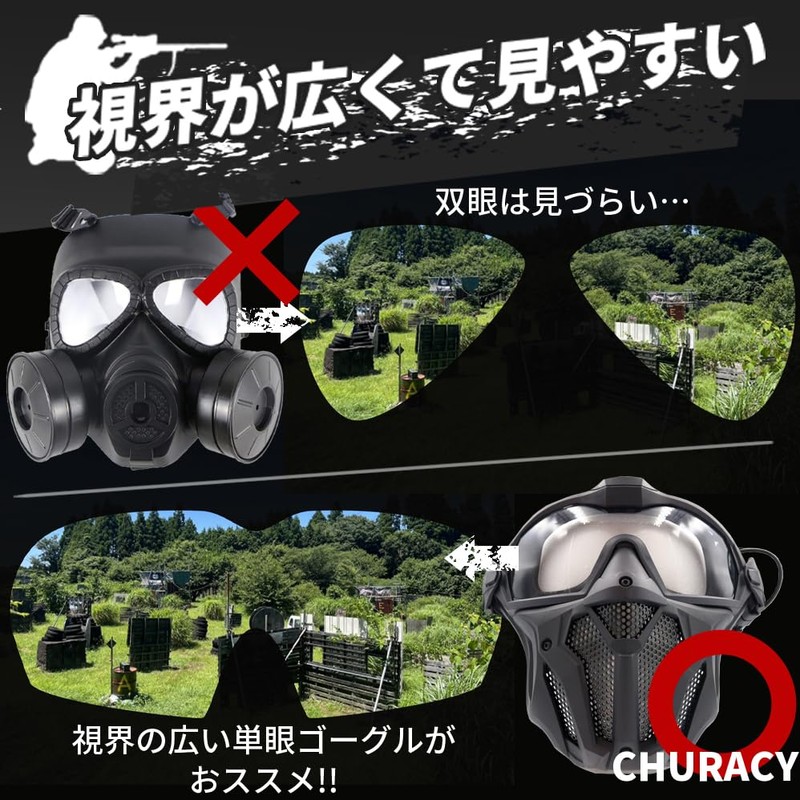 CHURACY Airsoft Mask Goggles Anti-Fog Fan Face Guard Equipment Mesh