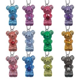 Mini Birthstone Bears Set of 12 Crystal Party Favors Complete with Key chains (1.25 inch Height)