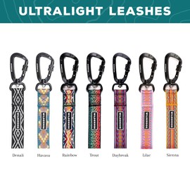 Wilderdog Ultralight Leash Series for Dogs 6 ft Long and Only 3.75 oz with swiveling, Locking Carabiner Attachment and Lightly Padded Handle with D-Ring - Daybreak