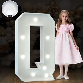 imprsv 3FT Marquee Light Up Letters, Cool White Light Up Letters Q, Large Marquee Letters for Party Decorations, Letters Lights Alphabet, Giant Letters for Events, Birthday Wedding Decor